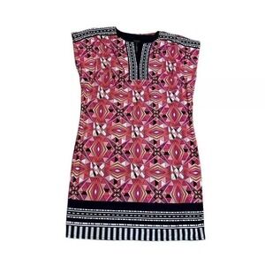 Laundry Shelli Segal‎ Navy Coral Shift Dress Medium career Office wedding travel